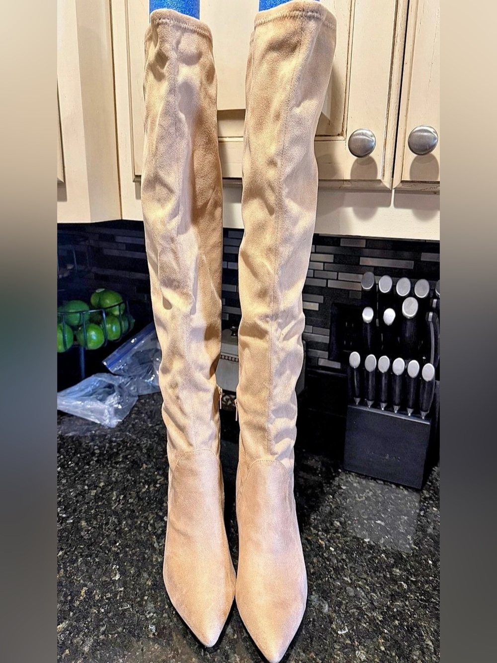 Jessica Simpson Over-the-Knee Pointed-Toe Boots in Beige US 8.5 New without tags